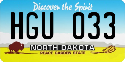 ND license plate HGU033