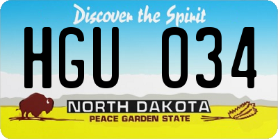 ND license plate HGU034