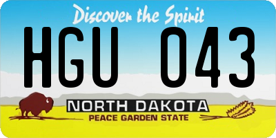 ND license plate HGU043