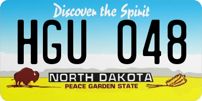 ND license plate HGU048