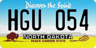 ND license plate HGU054