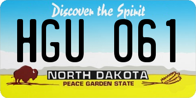 ND license plate HGU061