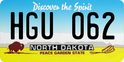 ND license plate HGU062