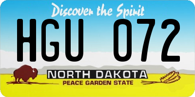 ND license plate HGU072