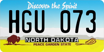 ND license plate HGU073