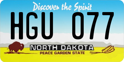 ND license plate HGU077
