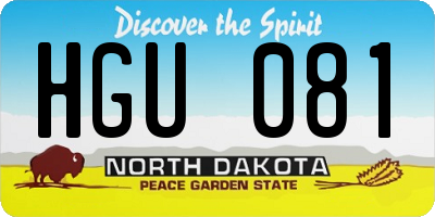 ND license plate HGU081