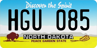 ND license plate HGU085