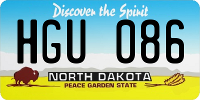 ND license plate HGU086