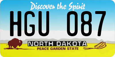 ND license plate HGU087