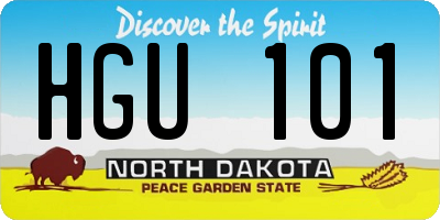 ND license plate HGU101