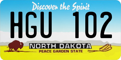 ND license plate HGU102