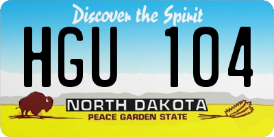 ND license plate HGU104