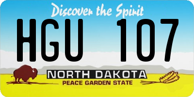 ND license plate HGU107