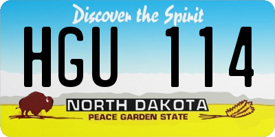 ND license plate HGU114
