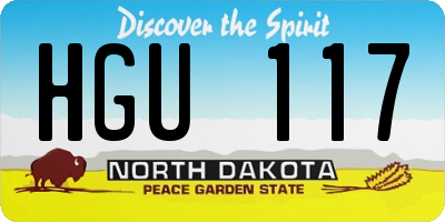 ND license plate HGU117