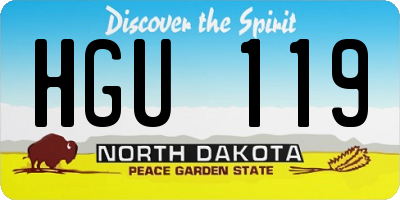 ND license plate HGU119