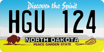 ND license plate HGU124
