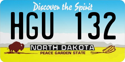 ND license plate HGU132