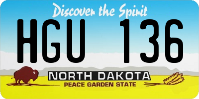 ND license plate HGU136