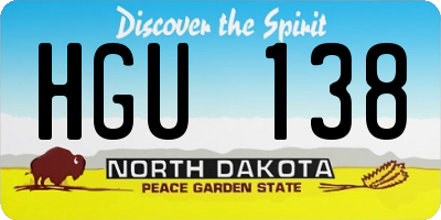 ND license plate HGU138