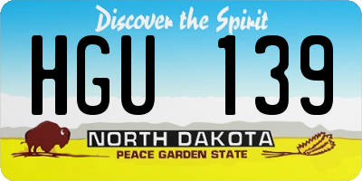ND license plate HGU139