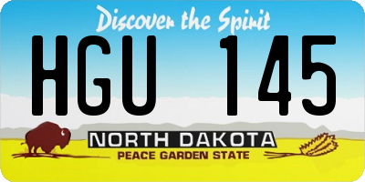 ND license plate HGU145