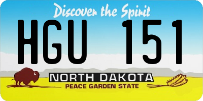 ND license plate HGU151