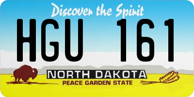 ND license plate HGU161