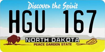 ND license plate HGU167