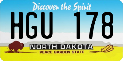 ND license plate HGU178