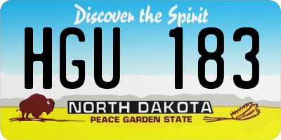 ND license plate HGU183