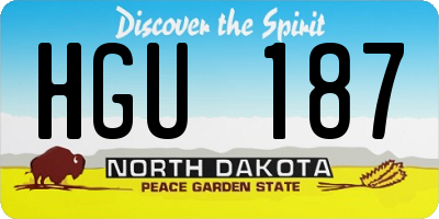 ND license plate HGU187