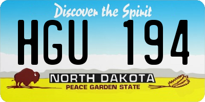 ND license plate HGU194