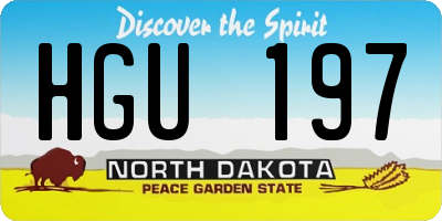ND license plate HGU197