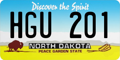ND license plate HGU201