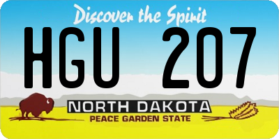 ND license plate HGU207