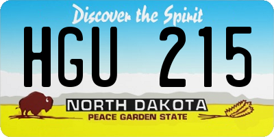ND license plate HGU215