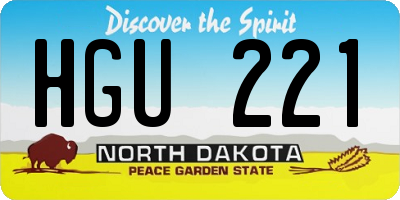 ND license plate HGU221