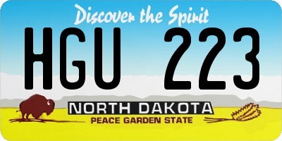 ND license plate HGU223