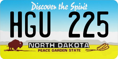 ND license plate HGU225