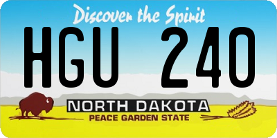 ND license plate HGU240