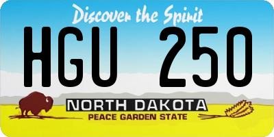ND license plate HGU250