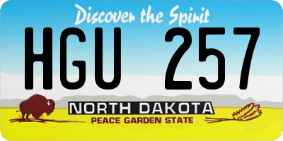 ND license plate HGU257