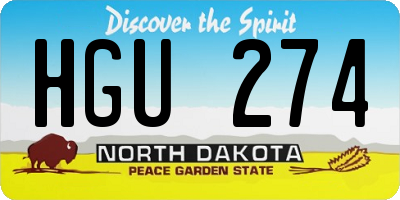 ND license plate HGU274