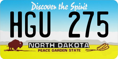 ND license plate HGU275