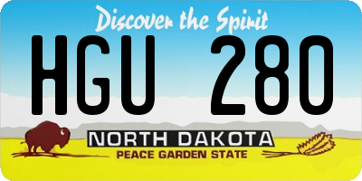 ND license plate HGU280
