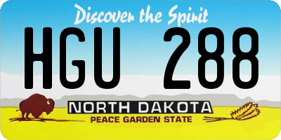 ND license plate HGU288