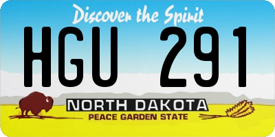 ND license plate HGU291