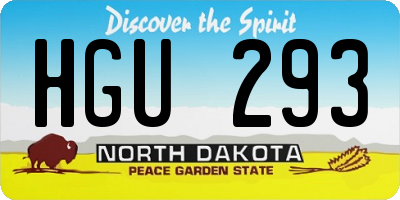 ND license plate HGU293